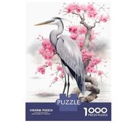 Puzzle Difficile Per Adulti Da 1000 Pezzi Cherry Blossom Heron Puzzle Per Adolescenti Gioco Per Famiglie Vacanza A Casa Passatempo Impegnativo Da Completare 52x38cm/1000pcs