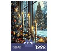 Puzzle Difficile Per Adulti Da 1000 Pezzi Christmas Window View Puzzle Per Adulti Giochi Rilassanti Migliora La Memoria Sfida Educativa 52x38cm/1000pcs