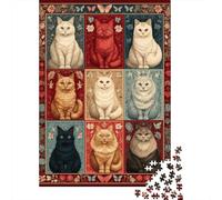 Puzzle Difficile Per Adulti Da 1000 Pezzi Colorful Cats Wall Art Puzzle Per Adolescenti Giochi Divertenti Regali Per Donne Sfida Da Completare 52x38cm/1000pcs