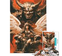 Puzzle difficile per adulti da 1000 pezzi con angeli demoni e samurai Un gioco fai-da-te divertente e spiritoso un ottimo regalo per gli appassionati di videogiochi (dimensioni 50x75cm)