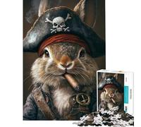 Puzzle difficile per adulti da 1000 pezzi con coniglio pirata e sigaro Puzzle per adolescenti ideale per passare il tempo in casa durante le vacanze un'attività divertente e stimolante da fare a casa
