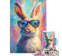 Puzzle difficile per adulti da 1000 pezzi con coniglio tra le sfumature ideale per rilassarsi passare il tempo durante le vacanze o come regalo di compleanno (dimensioni 50x75cm)