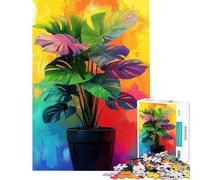 Puzzle difficile per adulti da 1000 pezzi con dipinto di una pianta di Monstera Puzzle fai-da-te divertente e spiritoso un ottimo regalo per gli appassionati di videogiochi (dimensioni 38x26cm)