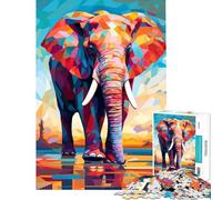 Puzzle difficile per adulti da 1000 pezzi con elefante in stile WPAP Gioco impegnativo e stimolante per passare il tempo in casa ideale per i maggiori di 14 anni 38x52cm