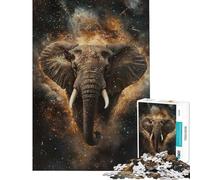 Puzzle difficile per adulti da 1000 pezzi con elefante nel cosmo - Puzzle per adulti giochi rilassanti ideale per le vacanze a casa per passare il tempo regalo di compleanno regalo (38x52cm)