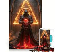 Puzzle difficile per adulti da 1000 pezzi con figura mistica, sfera e triangolo Un giocattolo che stimola la riflessione e il divertimento, un'opera d'arte raffinata e ben definita (38x52cm)