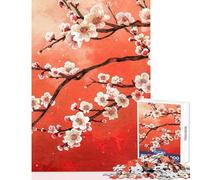 Puzzle difficile per adulti da 1000 pezzi con fiori di ciliegio stile giapponese ideale per rilassarsi imparare giocare divertirsi a casa (38x26cm)