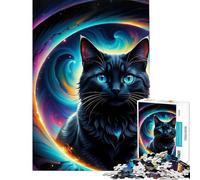 Puzzle difficile per adulti da 1000 pezzi con gatto cosmico giocattolo educativo per l'apprendimento e il relax regalo educativo per compleanni (dimensioni 38x26cm)