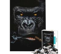 Puzzle difficile per adulti da 1000 pezzi con gorilla che fuma un sigaro rompicapo gioco stimolante regalo di compleanno decorazione da parete (dimensioni 50x75cm)