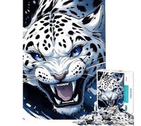 Puzzle difficile per adulti da 1000 pezzi con il ruggito del leopardo delle nevi Gioco per famiglie divertente e spiritoso amici e parenti (dimensioni 38x52cm)