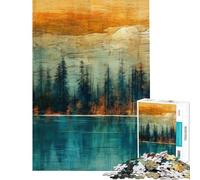 Puzzle difficile per adulti da 1000 pezzi con lago turchese e vista sulla foresta Gioco per famiglie divertente e spiritoso amici e parenti (dimensioni 38x52cm)