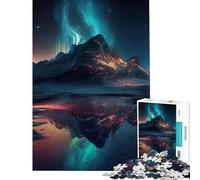 Puzzle difficile per adulti da 1000 pezzi con l'aurora boreale Attività divertenti da fare in casa sfida impegnativa giocattolo decorativo da parete per maggiori di 14 anni (38x52cm)