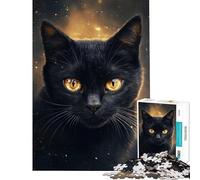 Puzzle difficile per adulti da 1000 pezzi con occhi dorati e sguardo nero Puzzle rilassante per adulti stimolante per la memoria e impegnativo da completare (dimensioni 38x26cm)