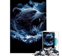 Puzzle difficile per adulti da 1000 pezzi con orso grizzly che ruggisce Stimola l'attività cerebrale e stimola il divertimento in famiglia Giocattolo educativo per ragazzi dai 14 anni in su (38x26cm)