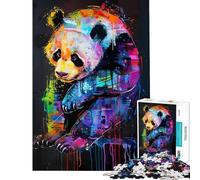 Puzzle difficile per adulti da 1000 pezzi con panda e dipinto pop art perfetto per compleanni e Natale Decorazione ideale Gioco educativo adatto a partire dai 14 anni (38x26cm)