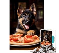 Puzzle difficile per adulti da 1000 pezzi con pastore tedesco e cucciolo di pizza gioco rompicapo giocattolo stimolante regalo di compleanno decorazione da parete (dimensioni 38x52cm)