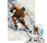 Puzzle difficile per adulti da 1000 pezzi con pattinatore di hockey aggressivo Gioco rilassante per adulti che migliora la memoria Stimolante da completare (dimensioni 38x26cm)