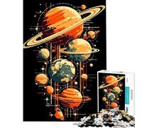 Puzzle difficile per adulti da 1000 pezzi con pianeti colorati nello spazio sfida educativa decorazione da parete gioco per ragazzi dai 14 anni in su (38x26cm)