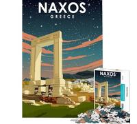 Puzzle difficile per adulti da 1000 pezzi con poster di viaggio di Naxos Grecia Giocattolo educativo per l'apprendimento e il relax Regalo educativo per compleanni (dimensioni 38x26cm)