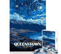 Puzzle difficile per adulti da 1000 pezzi con poster di viaggio di Queenstown Nuova Zelanda Puzzle da 1000 pezzi per rilassarsi un regalo perfetto e una sfida impegnativa (38x52cm)