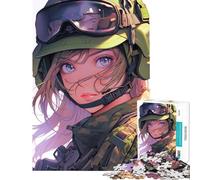 Puzzle difficile per adulti da 1000 pezzi con ragazza soldato anime difficile e stimolante decorazione per la casa gioco per famiglie dai 14 anni in su (50x75cm)