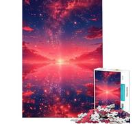 Puzzle difficile per adulti da 1000 pezzi con riflessi rossi e cielo stellato gioco educativo giocattolo educativo regalo divertente per donne (dimensioni 38x52cm)