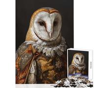 Puzzle difficile per adulti da 1000 pezzi con ritratto di gufo medievale giocattolo educativo opera d'arte regalo per gioco educativo Ogni pezzo è unico Dimensioni: 50x75cm