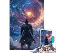 Puzzle difficile per adulti da 1000 pezzi con samurai e vortice cosmico ideale per compleanni e Natale Decorazione perfetta gioco educativo adatto a partire dai 14 anni (38x26cm)