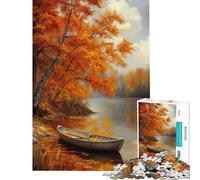 Puzzle difficile per adulti da 1000 pezzi con scena autunnale di un fiume Puzzle per adulti gioco rilassante ideale per le vacanze a casa per passare il tempo regalo di compleanno regalo (50x75cm)