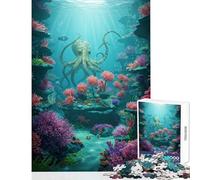 Puzzle difficile per adulti da 1000 pezzi con scena sottomarina polpo e corallo Un gioco rilassante da 1000 pezzi un regalo perfetto per passare il tempo in casa (38x52cm)