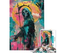 Puzzle difficile per adulti da 1000 pezzi con soggetto astratto del Tristo Mietitore Puzzle antistress per adulti decorazione per la casa impegnativo da completare (dimensioni 38x52cm)