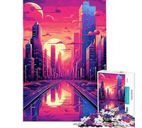 Puzzle difficile per adulti da 1000 pezzi con splendido paesaggio urbano al tramonto giocattolo educativo e rilassante ideale come regalo di compleanno (dimensioni 38x52cm)