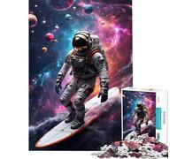 Puzzle difficile per adulti da 1000 pezzi con tema surf astronauta e spazio Attività divertenti da fare a casa in famiglia giochi divertenti Adatto a partire dai 14 anni (38x26cm)