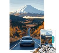 Puzzle difficile per adulti da 1000 pezzi con Tesla su una strada di montagna Attività divertenti da fare in casa Gioco impegnativo da parete Adatto a partire dai 14 anni 38x52cm