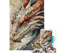 Puzzle difficile per adulti da 1000 pezzi con un misterioso drago a mosaico Gioco per famiglie divertente e spiritoso ideale come regalo per amici e parenti (dimensioni 38x26cm)