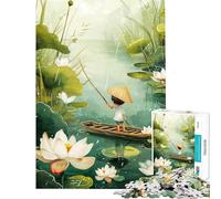 Puzzle difficile per adulti da 1000 pezzi con un ragazzo che rema su una barca ideale per compleanni e Natale Perfetto come decorazione Gioco educativo adatto a partire dai 14 anni (50x75cm)