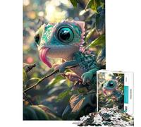 Puzzle difficile per adulti da 1000 pezzi con un simpatico camaleonte dagli occhi grandi Gioco impegnativo e stimolante per passare il tempo durante le vacanze a casa Gioco impossibile