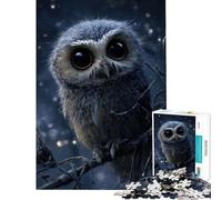 Puzzle difficile per adulti da 1000 pezzi con un simpatico gufo appollaiato su un ramo sfida educativa decorazione da parete gioco per ragazzi dai 14 anni in su (50x75cm)