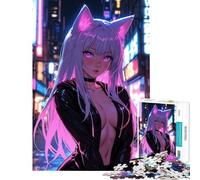 Puzzle difficile per adulti da 1000 pezzi con una sexy Catwoman in stile anime Aiuta a stimolare la mente e a creare un gioco educativo per tutta la famiglia adatto a partire dai 14 anni (38x52cm)