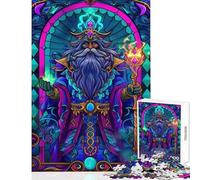 Puzzle difficile per adulti da 1000 pezzi con vetrata artistica tema mago ideale per rilassarsi imparare giocare divertirsi a casa (50x75cm)