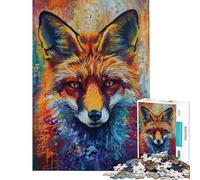 Puzzle difficile per adulti da 1000 pezzi con volpe rossa colorata Puzzle rilassante per adulti stimola la memoria e rappresenta una sfida da completare (dimensioni 38x26cm)