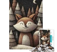 Puzzle difficile per adulti da 1000 pezzi con volpe sorridente nella foresta invernale Puzzle per ragazzi ideale per passare il tempo durante le vacanze un'attività divertente e stimolante
