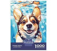 Puzzle Difficile Per Adulti Da 1000 Pezzi Corgi Swimming Underwater Puzzle Per Adulti Gioco Pratico Per Divertimento in Famiglia Difficile Da Completare 70x50cm/1000pcs