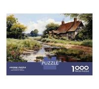 Puzzle Difficile Per Adulti Da 1000 Pezzi Cottage by The Stream-2 Puzzle Per Adulti Giocattolo Decorazione Da Parete Antistress Regalo Di Compleanno, Regali, 70x50cm/1000pcs