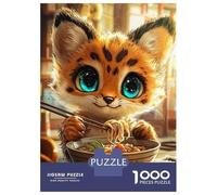 Puzzle Difficile Per Adulti Da 1000 Pezzi Cute Cat Eating Ramen Puzzle Per Adolescenti Gioco Per Famiglie Vacanza A Casa Passatempo Impegnativo Da Completare 38x26cm/1000pcs