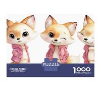 Puzzle Difficile Per Adulti Da 1000 Pezzi Cute Fox Stickers for Kids Puzzle Per Adolescenti Giochi Divertenti Regali Per Donne Sfida Da Completare 38x26cm/1000pcs