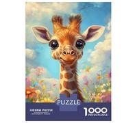 Puzzle Difficile Per Adulti Da 1000 Pezzi Cute Giraffe in Flowers Puzzle Per Adulti Gioco Pratico Difficile Regalo Di Compleanno, Regali, 70x50cm/1000pcs