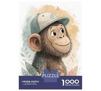 Puzzle Difficile Per Adulti Da 1000 Pezzi Cute Monkey Wearing A Baseball Cap Puzzle Giocattolo Decorazione Da Parete Analisi E Logica Regali Per Amici E Familiari 70x50cm/1000pcs