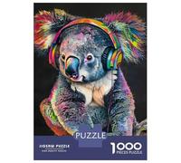 Puzzle Difficile Per Adulti Da 1000 Pezzi Cute Raccoon Listening M Puzzle Per Adulti Gioco Pratico Decorazione Per La Casa Sfida Educativa 70x50cm/1000pcs