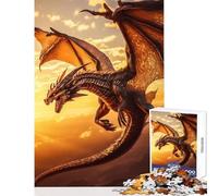 Puzzle difficile per adulti da 1000 pezzi drago volante da favola decorazione da parete ottimo regalo gioco pratico ogni pezzo è unico - dimensioni 38x52cm